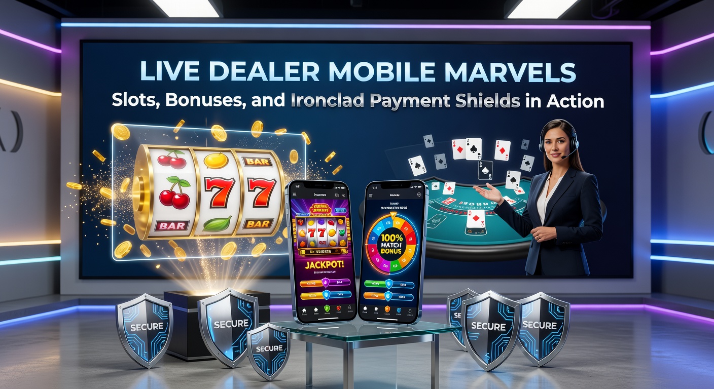 Close-up of a mobile screen showing a generous welcome bonus offer for live dealer games, with slot reels and secure lock icons in the background, highlighting promotions and safety features