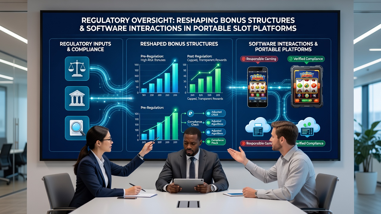 Mobile slot software interface showing compliance dashboard for bonus tracking