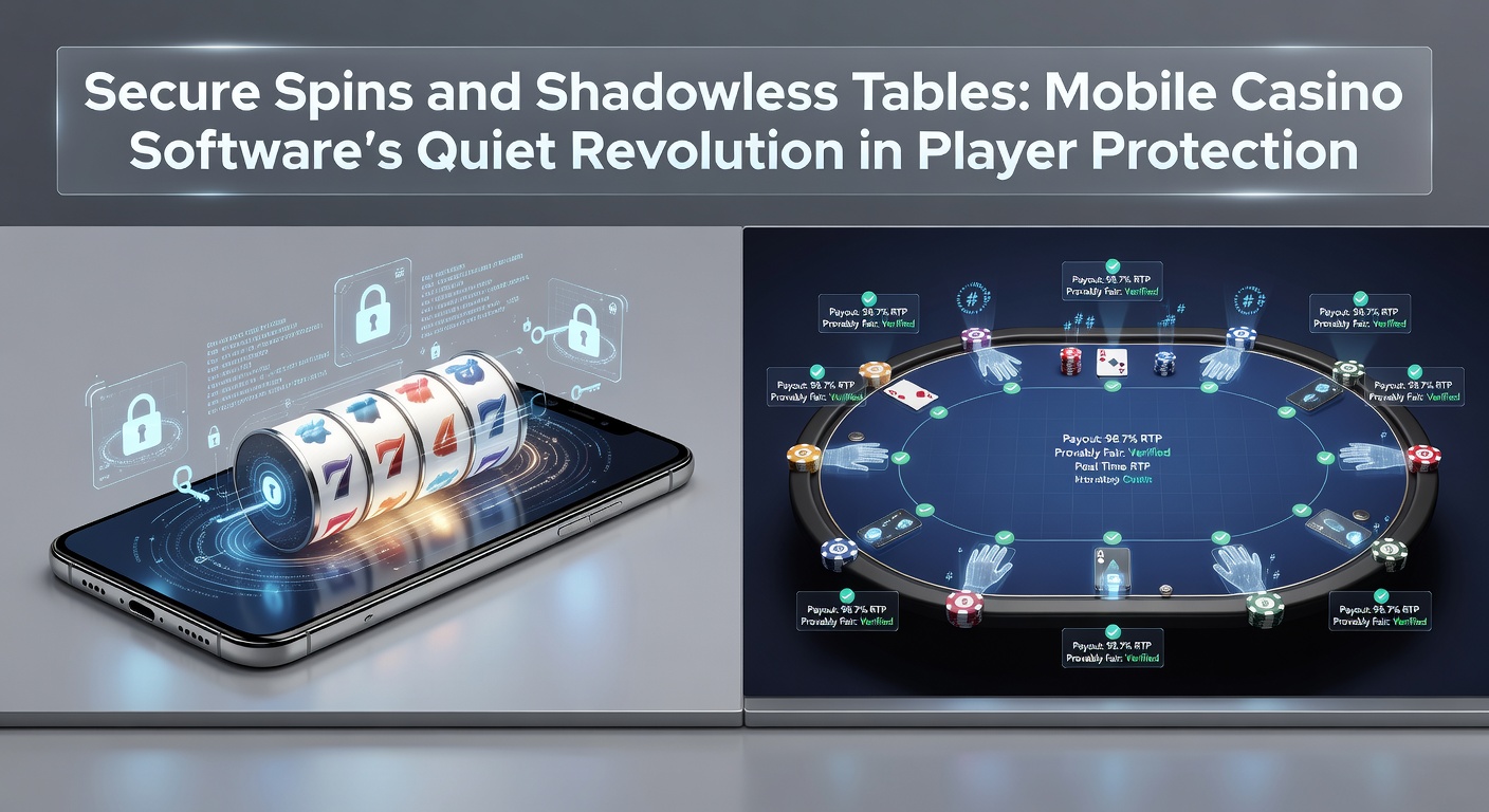Illustration of mobile casino interface showing secure spin mechanics and transparent table views, highlighting player protection features