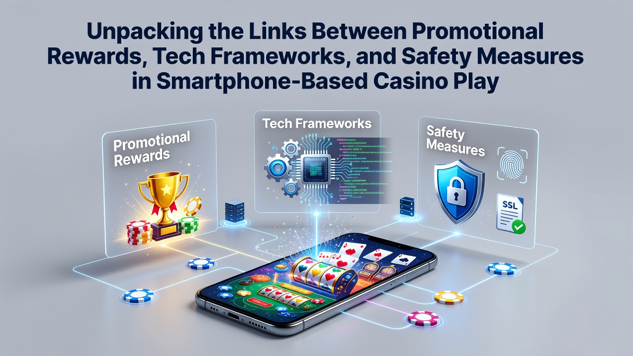 Smartphone displaying casino app interface with bonus notifications and security indicators